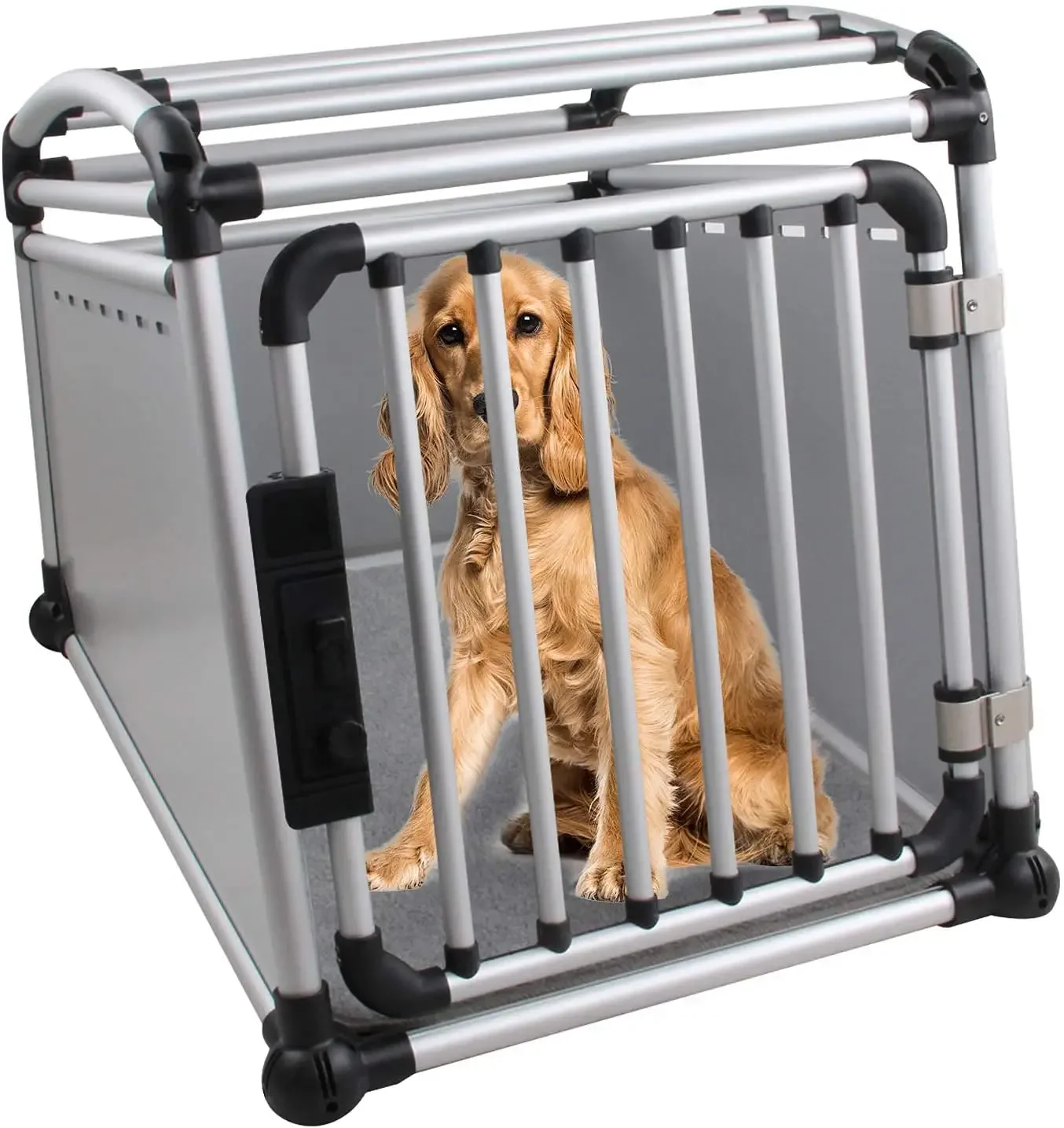 AFP Two Size Large Storage Collapsible Lightweight Dog Aluminium Travel Crate Transport Box Cage Pet Travel Carrier for Outdoor