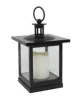 Black Small Square Plastic Lantern with LED Candle