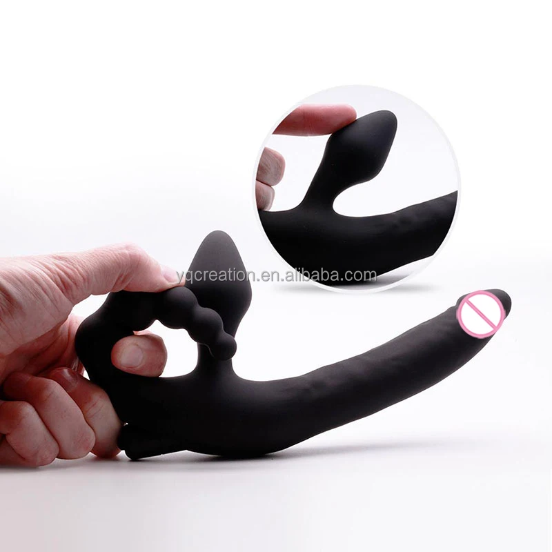 Lesbian Waterproof Adult Vibrating Bullet Butt Plug Massager Anal Plugs Three Heads Dildo Massager Strapless Strap Sex Toy G Spo