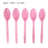 Cucchiaio in plastica rosa-10 pezzi