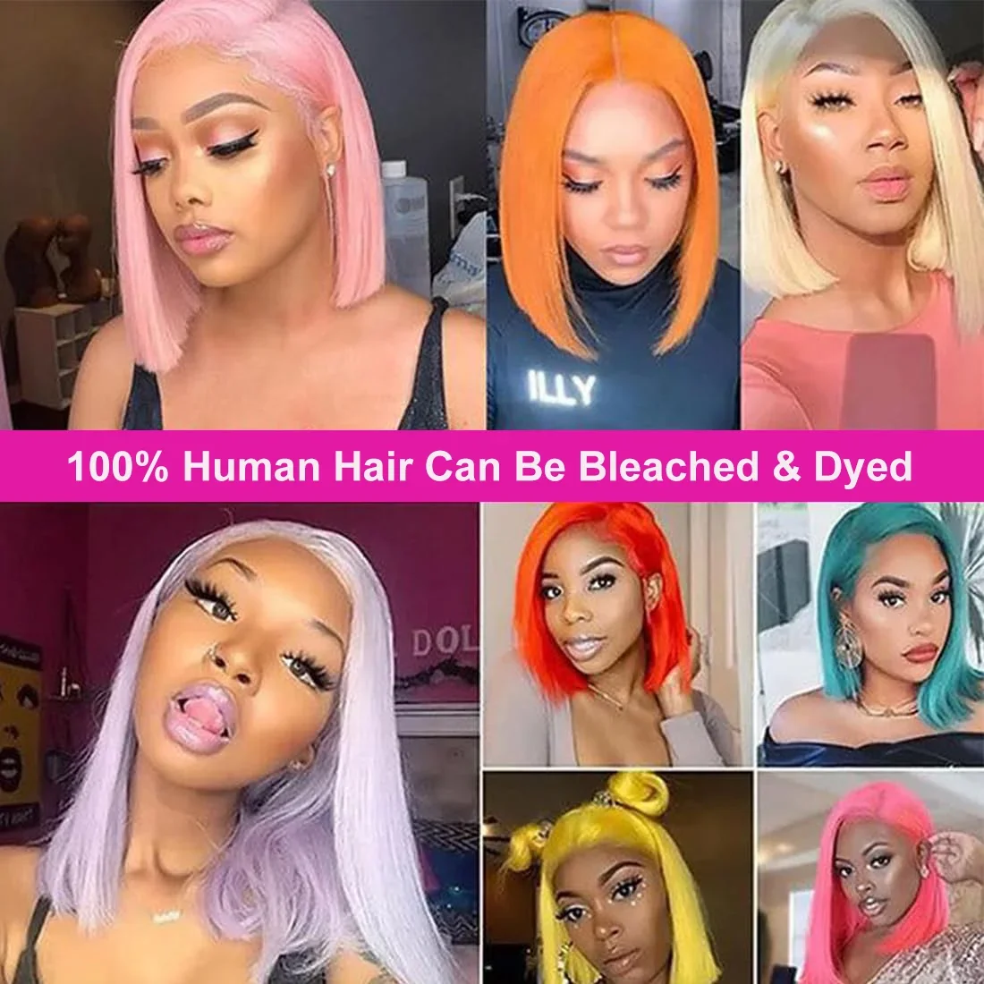 Kurze Bob Lace Front Perücke Aus Echthaar Brasilianisches Haar_voghion.com
