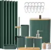 Complete set+shower curtain-green