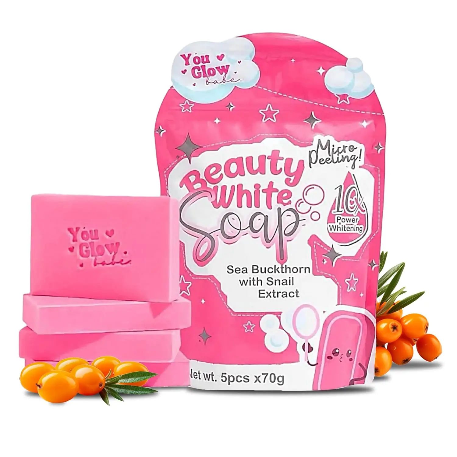 You Glow Babe Handmade White Beauty Bar Soap for All Skin Types