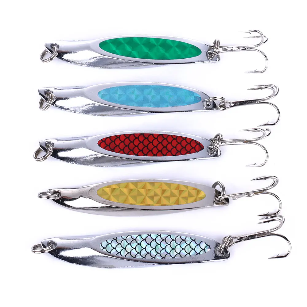 Hard Spoon Fishing Lures Jigging Silver Gold Bait Vib Metal