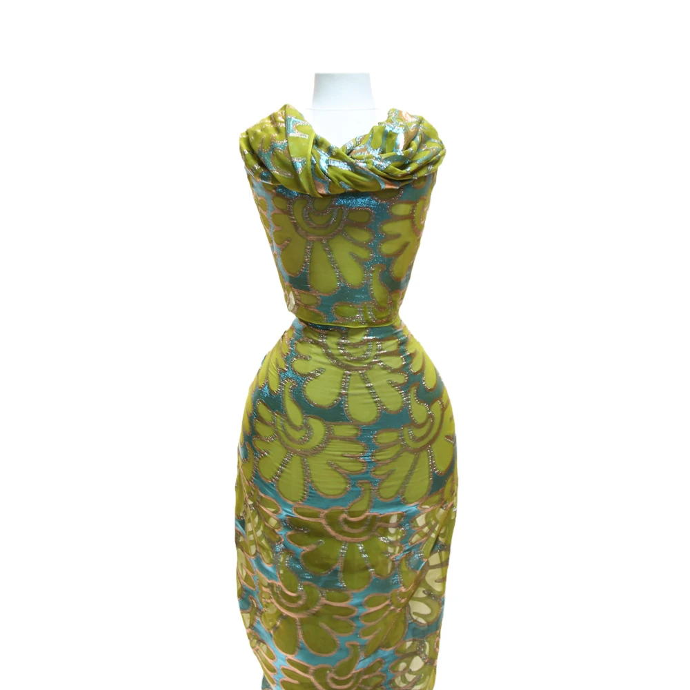 FAREASTEX Plain Color Silk Garbasaar Silk Jacquard With Metallic for Somali Wedding Somali Party Dress