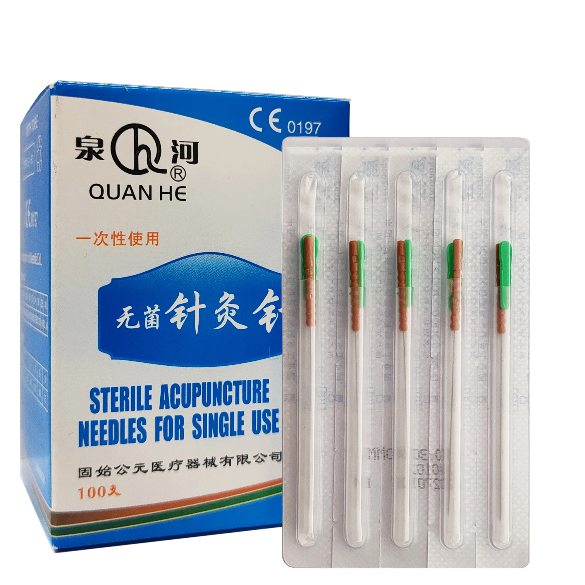 Sterile Disposable Plastic Handle Acupuncture Needle With Tube 100pcs
