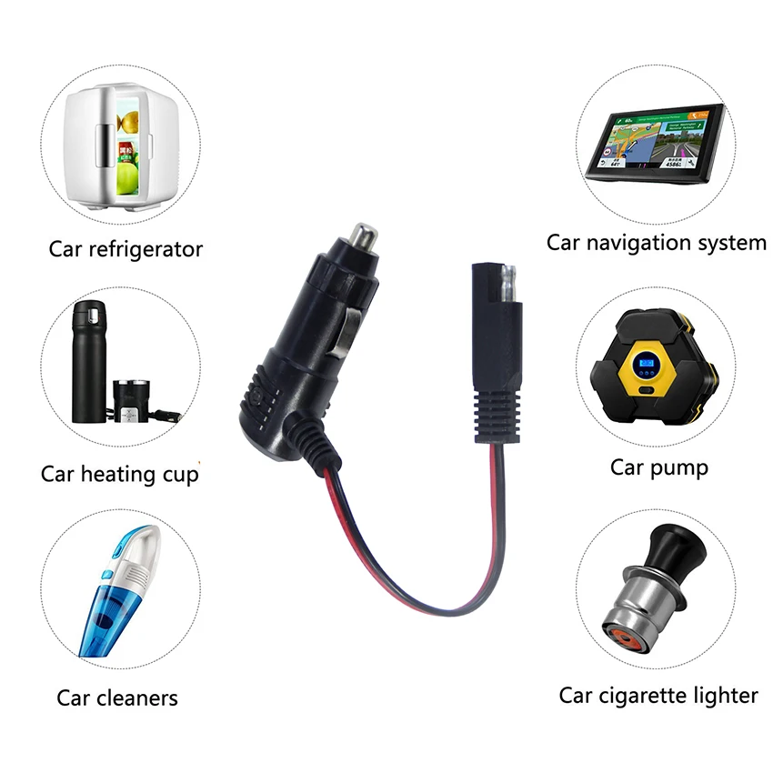 solar panel to cigarette lighter socket Interface solar Panel 2 Pin Connector SAE to Car Charger Cigar Plug 12v  Power Adapter Quick Extension Auto Battery Cable