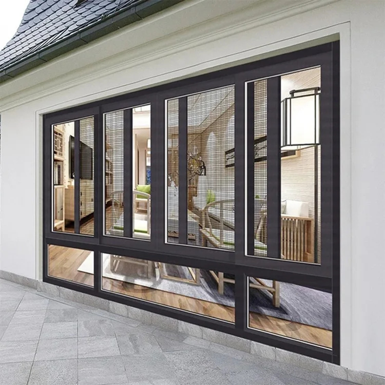 MapleMiles Waterproof Outdoor Anti-theft Aluminum Sliding Window Aluminum Hurricane Impact Sliding Window Double Glass