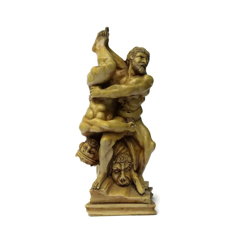 ヘラクレスの戴冠式。浅浮き彫り。Hercules. 31×29,5 cm Vintage Hercules Fighting with Diomedes Resin Sculpture