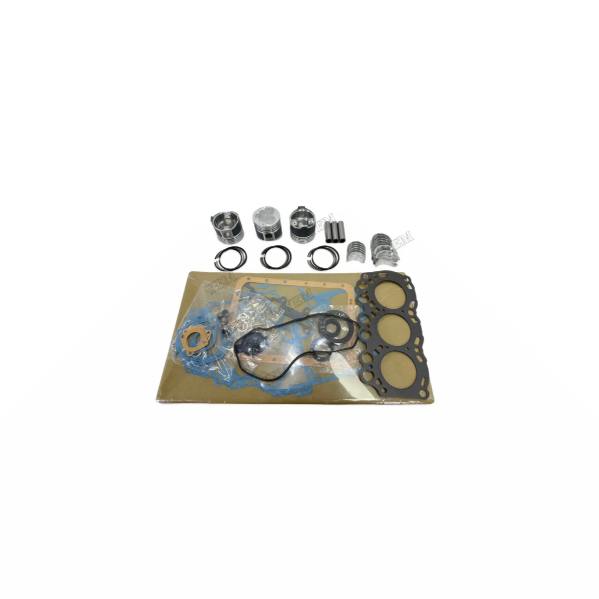 Rebuild Kit With Cylinder Gaskets Piston Rings Bearings Compatible for Mitsubishi L3C Universal Engine Parts