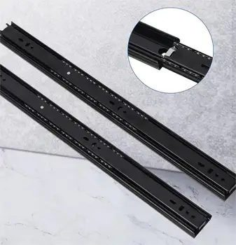 18-Inch 450mm Telescopic Channel Slide Three-Section Slow-Closing Rail for Kitchen Cabinet Parts & Accessories