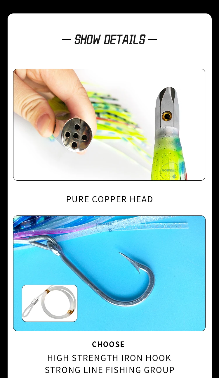 Oem Copper Head Trolling Lures Soft Body Saltwater Fishing Bait 8.4" Artificial Deep Diver Fast