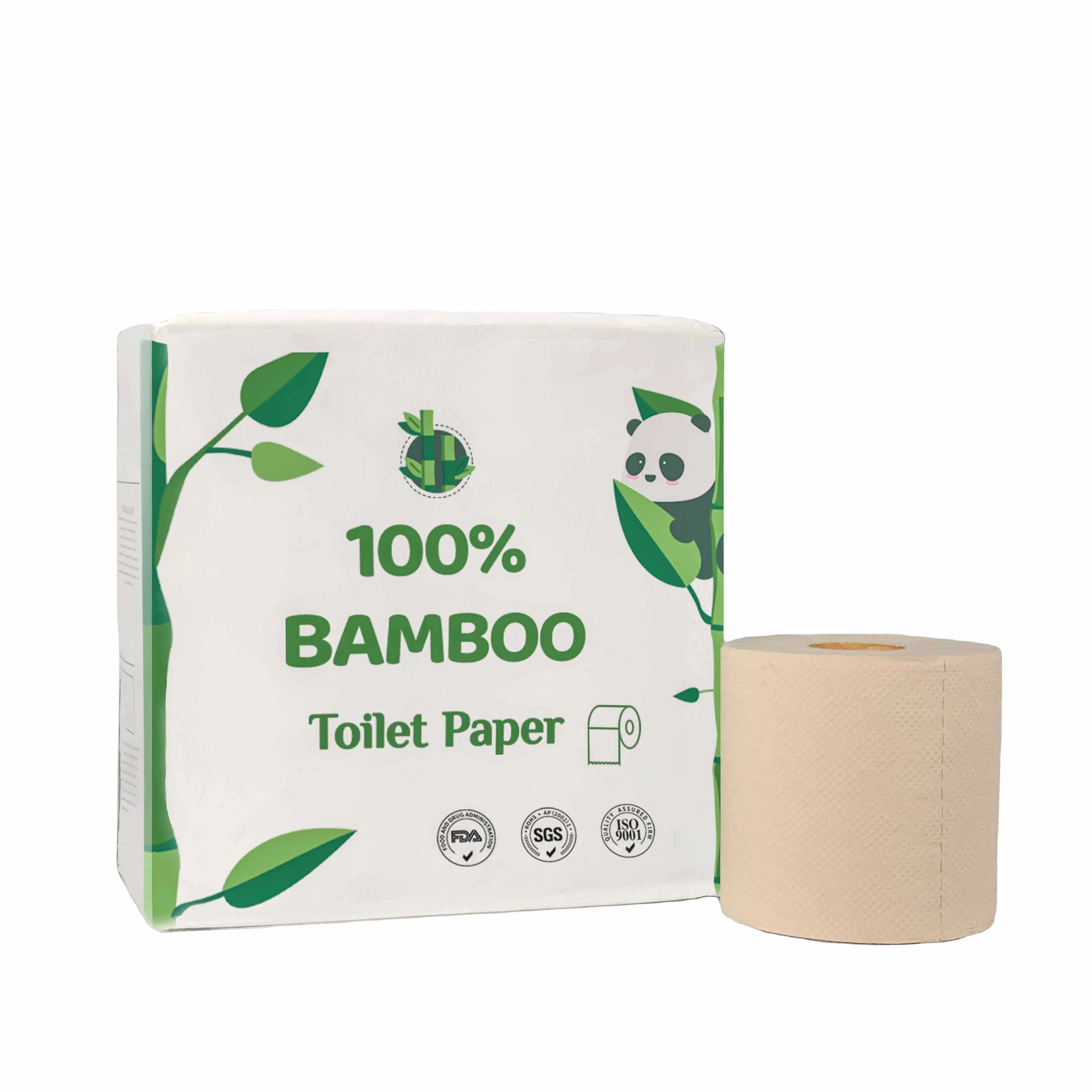 Eco Friendly Bamboo Toilet Paper Custom Logo 2 Ply Commercial Wc Panda ...