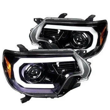 YBJ CAR Turning LED lens Light BarJet Projector Headlights Compatible with 2012-2015 Tacoma Left + Right Pair Headlamps Assembly