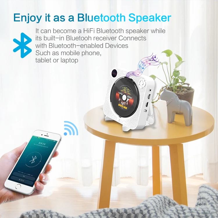 
 2021 г., плеер Walkman, многофункциональный черный музыкальный проигрыватель компакт-дисков, MP3 динамик, FM-радио, BT, выход, USB-соединение, портативный CD-проигрыватель  