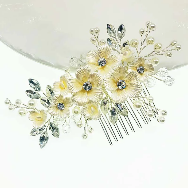 SHSS3010 изящная женская повязка для волос ручной работы керамический Хрустальный Свадебный Шпилька для волос Корона Свадебный зажим для волос аксессуары