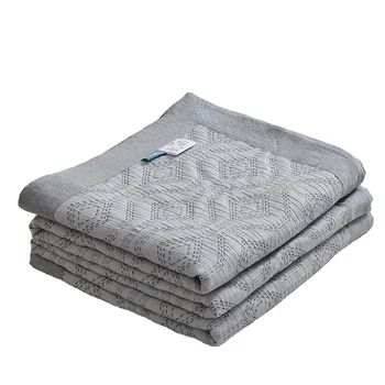 charcoal charisma deluxe ultra soft yarn-dyed jacquard embroider twin size bed blanket bedding custom