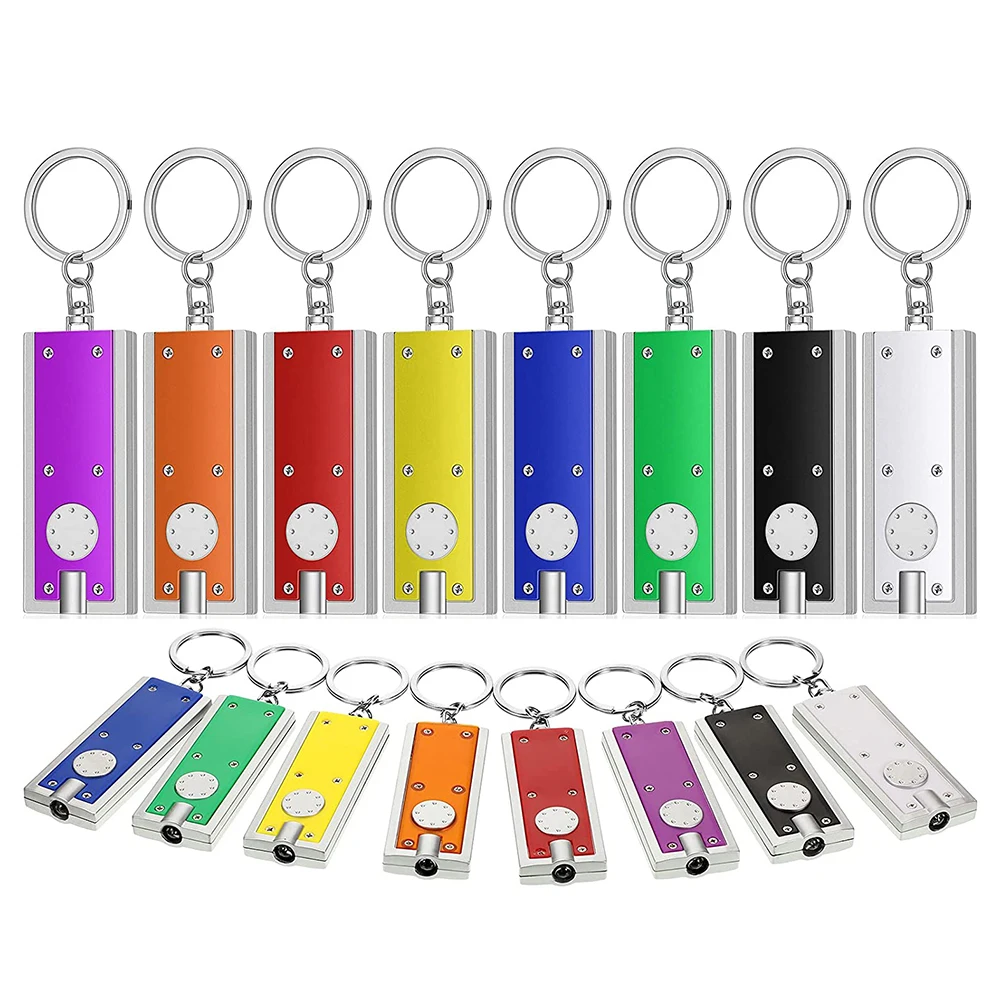 Keychain Flashlight Portable Ultra Bright Little Led Light Key Ring Flat Torch Edc Outdoor Camping Hiking Emergency Lighting