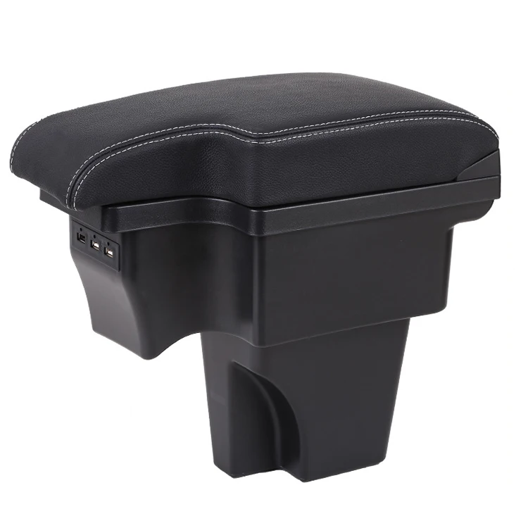 tiypeor high quality rotatable car accent armrest box front usb charger with storage and cup holder at an exceptional low price-3