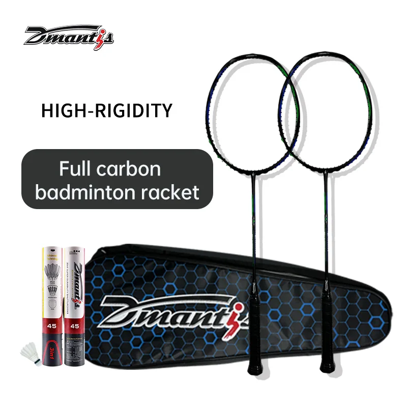 Dmantis Brand Chinese Factory Direct sale Full Carbon Fiber 4U Level Badminton Racket Durable Rod With Bag