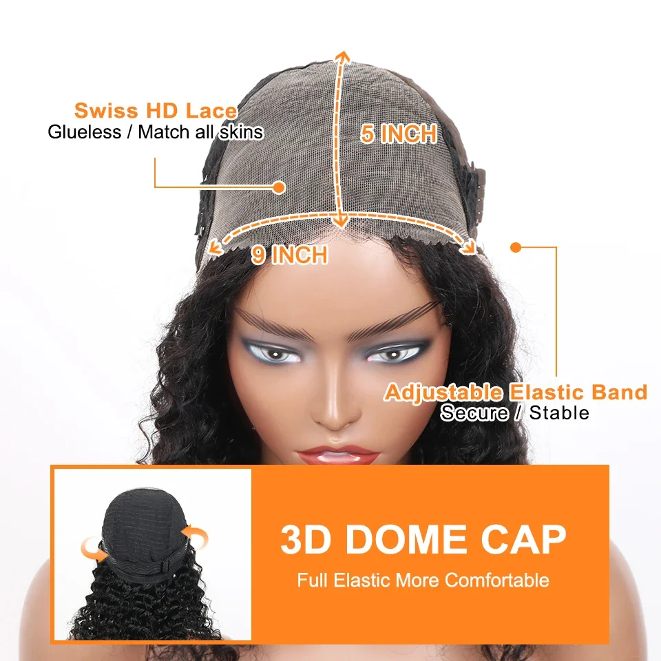 14 Inch Wear and Go Glueless Human Hair Bob Wig Pre Plucked Water Wave Lace Front for Beginners_voghion.com