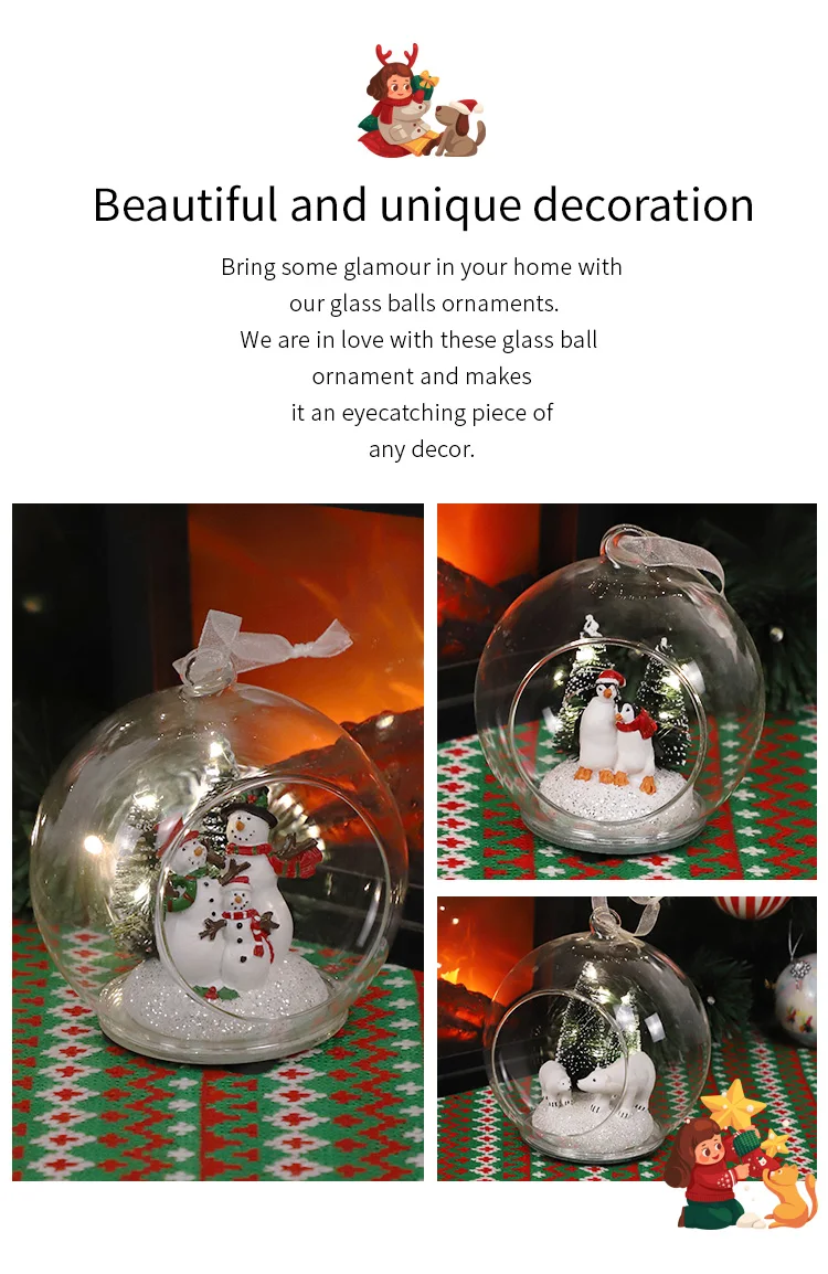 Hot Selling Xmas Decoration Christmas Glass Open Ball  Holiday Gift supplier