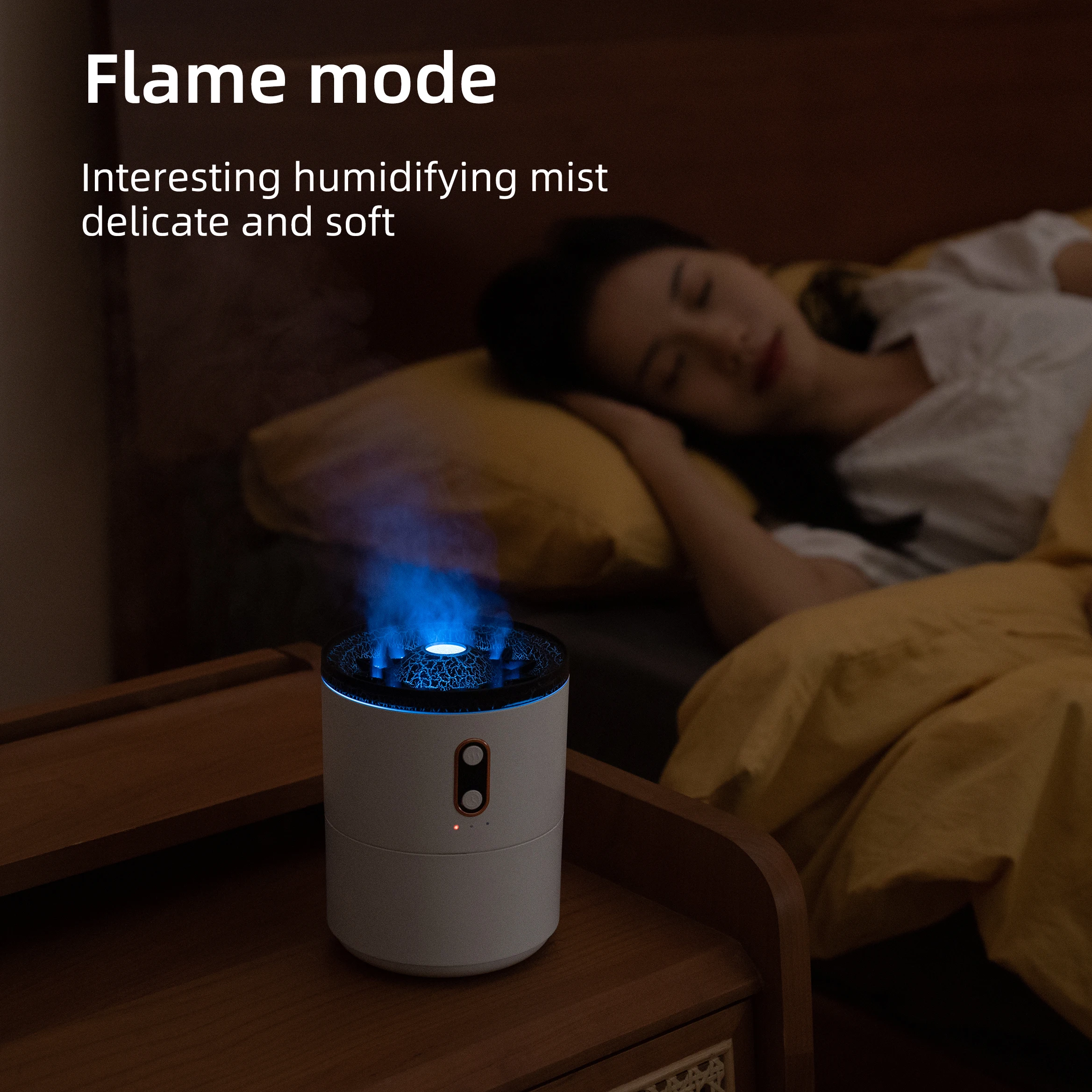 IMYCOO Ultrasonic Volcano Air Humidifier Wholesale Custom Portable Mini Fire Humidifiers for Home Bedroom Office