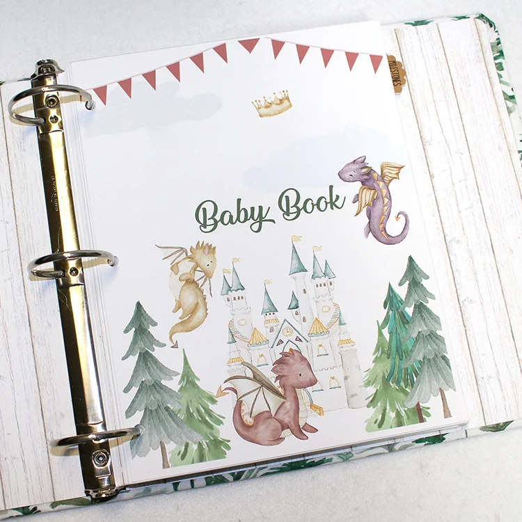 Custom Design Baby Memory Book Dragon Baby Book Cute Dragons Baby Milestone Book