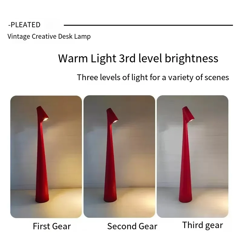 Led Table Lamp 3Levels Dimmable Wireless Led Desk Lamp Touch Night Light USB Rechargeable Touch Lamp for Room Study Office Bars