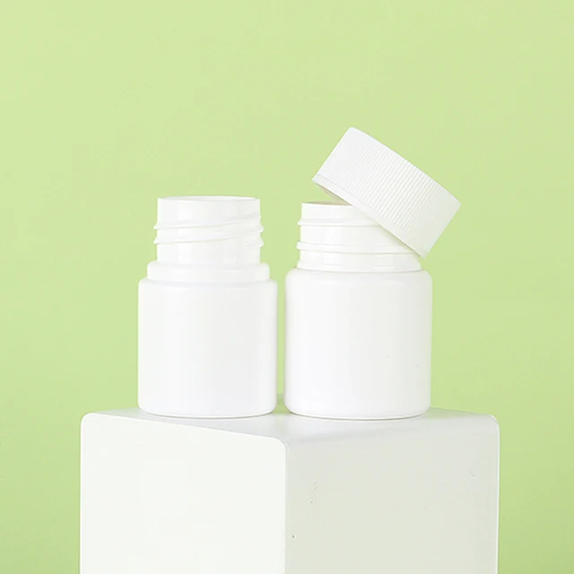 40ml 50ml 60ml 90ml 135ml 150ml  HDPE White Capsule Bottle  Glossy pharmacy plastic bottle