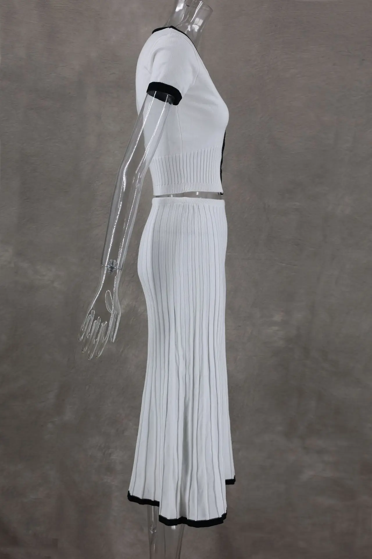 2024 Summer Women White Long Skirt Suit Elegant Versatile