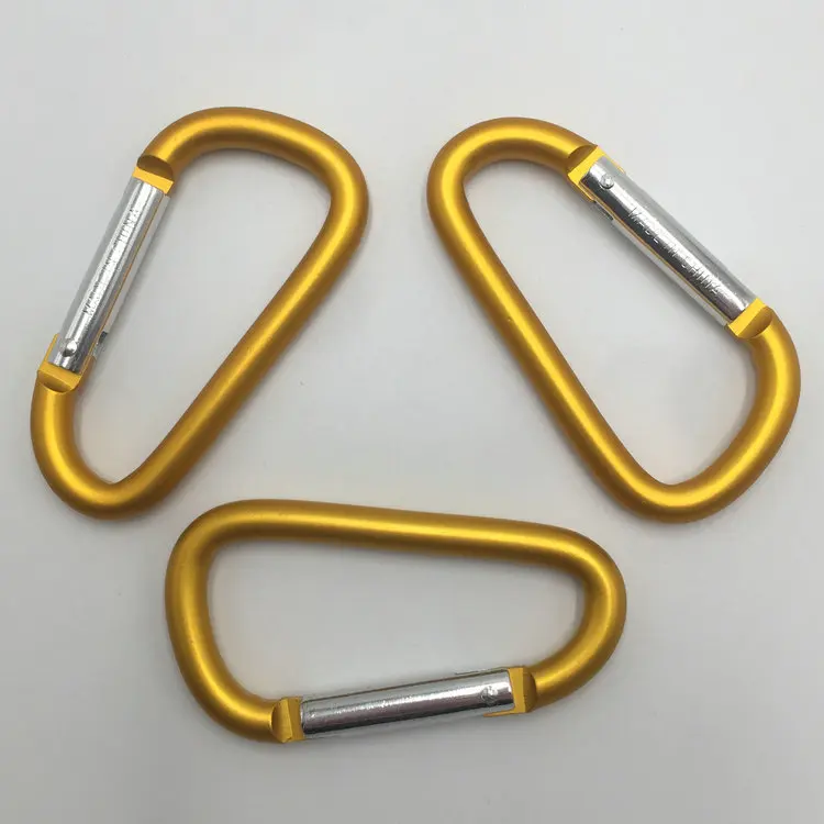 Wholesale Custom d 8 cm 80mm Strong Hiking Hook Carabiner with Sunscreen Gold Black