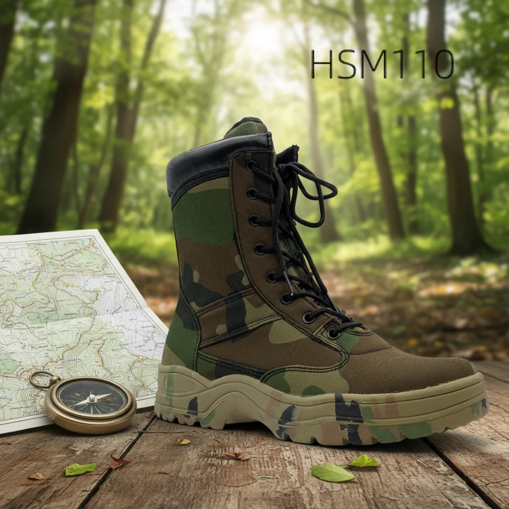 LXG,8 Inch Easy Hidden Field Camouflage Nylon Fabric Hunting Boots Camping Reinforced Stitching Outsole Green Combat BootsHSM110