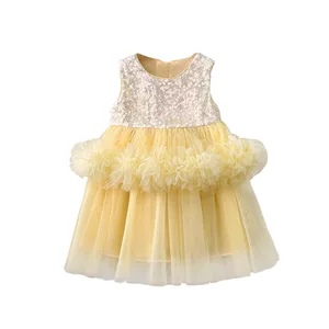 Summer Infant Toddler Girls Dresses Princess Print Sundress in Muslin Solid and Pattern Decor for Children