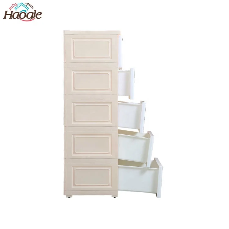 European Style Wardrobe Storage Drawer With Wheels PP Plastic Living Room Furniture Bedroom Set Kids Cabinet