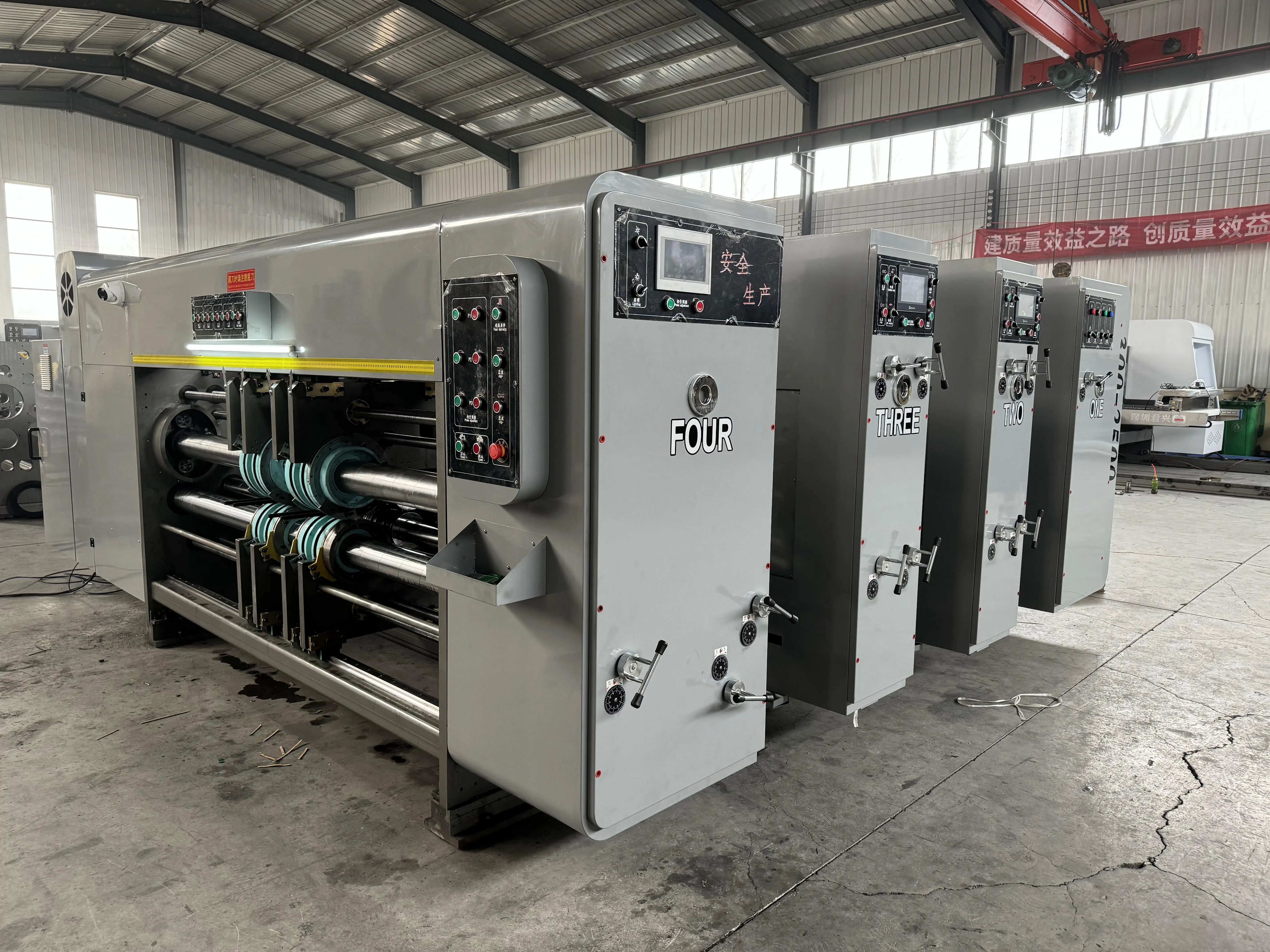 4 Colors Corrugated Carton Flexo Paper Box Cutting Printing Machine for ...