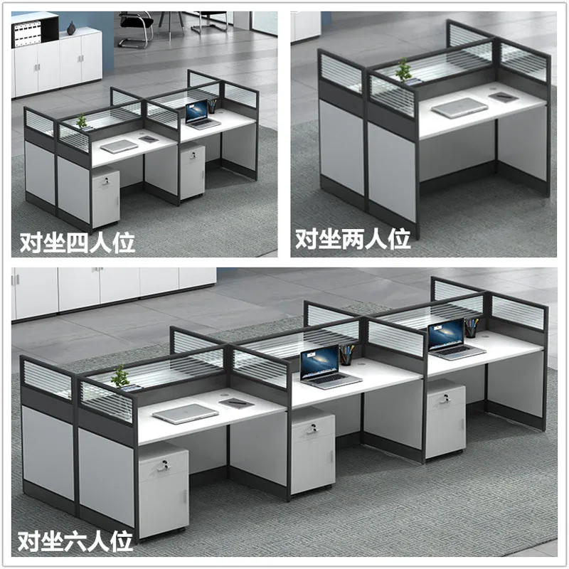 Modern Cheap Modular Aluminum Partition 6 Seater Office Workstation Cubicle