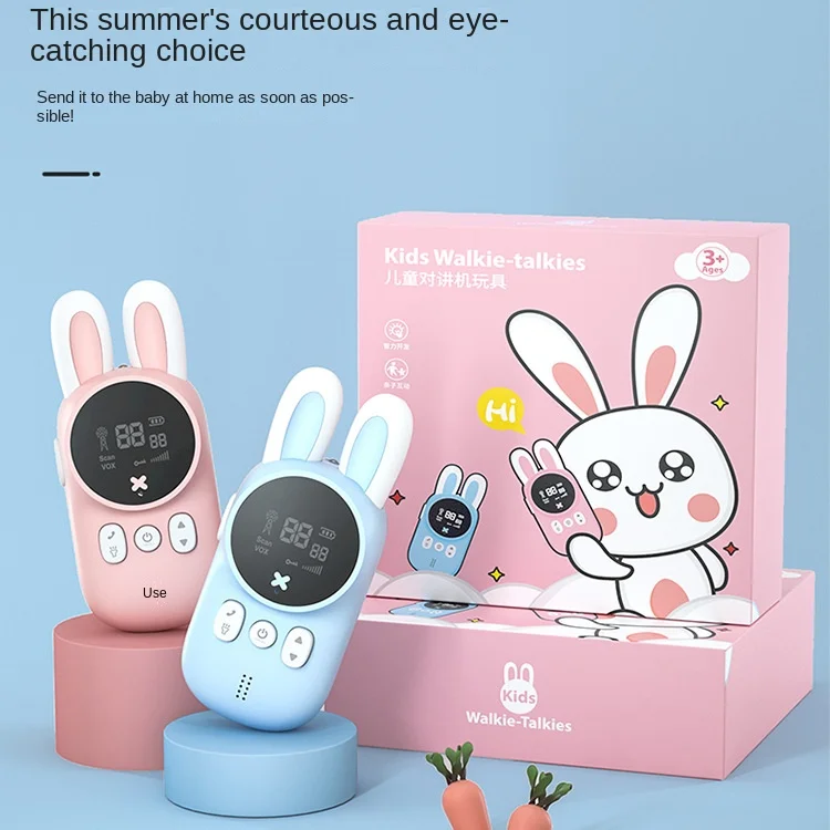 Новое поступление модная детская рация с кроликом беспроводной мобильный телефон 3 км интерактивные развивающие игрушки