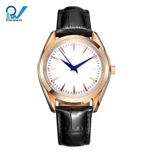 Premium Men's Stainless Steel Automatic Watch Sapphire Crystal Dial Leather/Silicone Band Pointer Hands 5BAR Water Resistant
