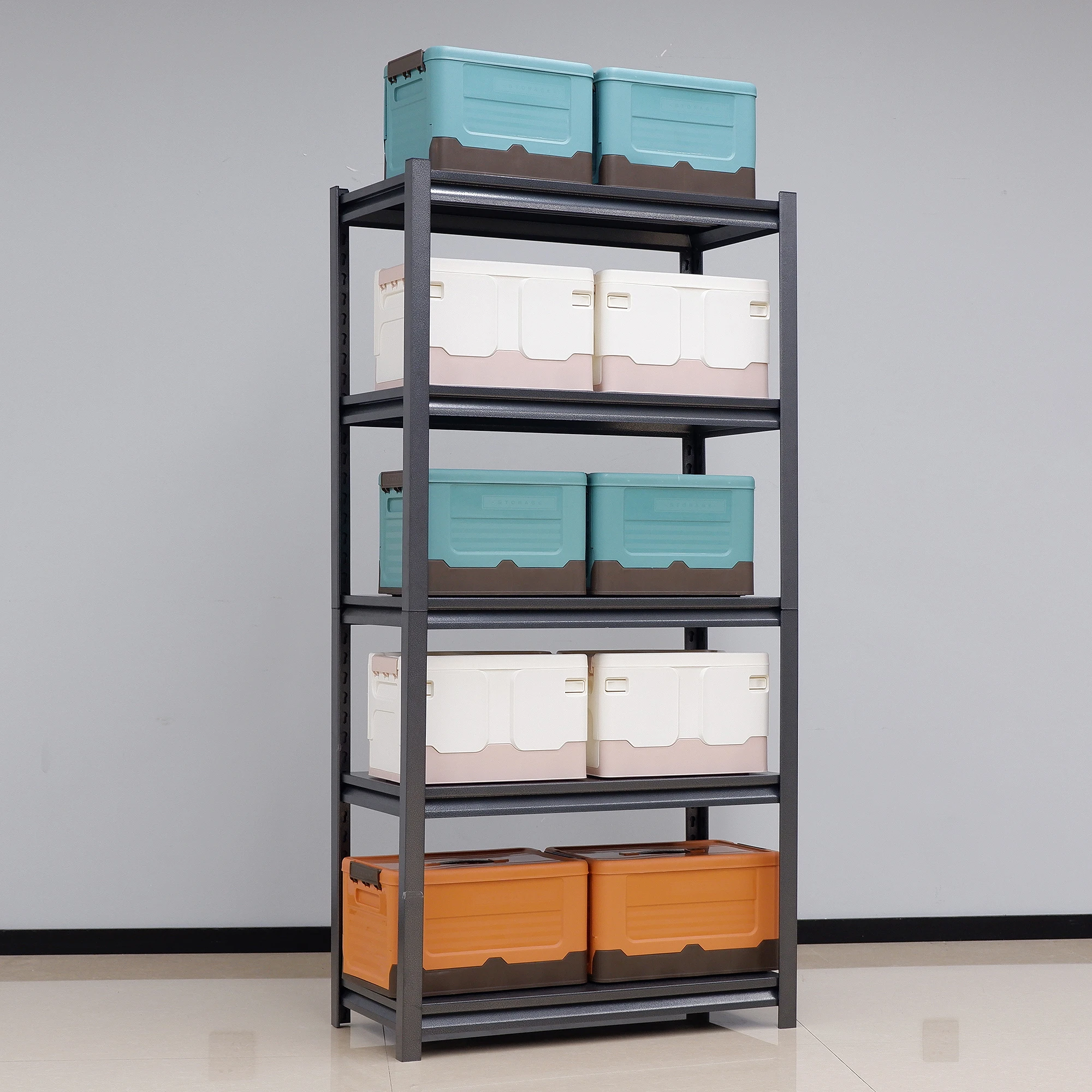 Modern Multi-Layer Metal Storage Rack for Home Design Commodity Display Shelves Standing Type Installation for Garage Shelves