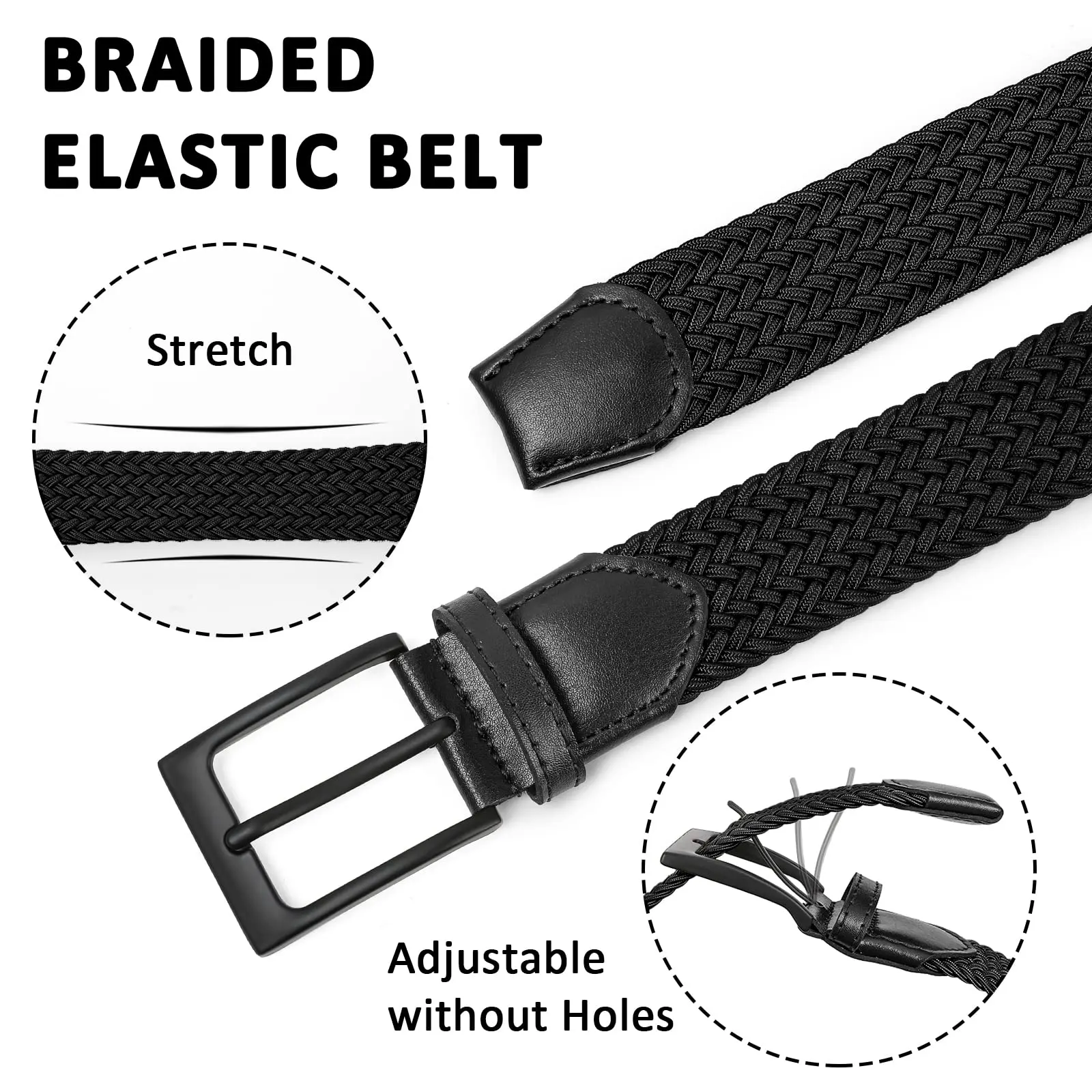 Casual Fashion Braided Elastic Belt Customized Color Elastic Braided