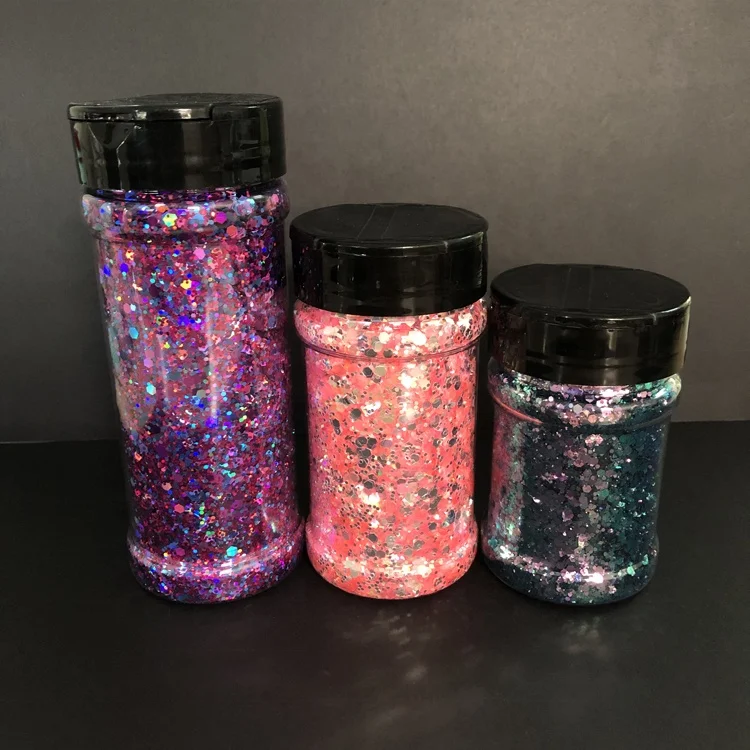 2oz Glitter Shaker Jars Wholesale Color Change In Sun Chunky Glitter