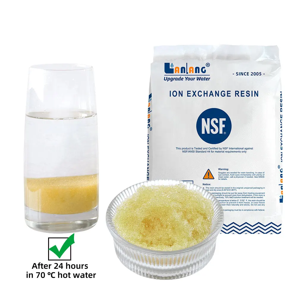 NSF Demineralization Water Softening Ion Exchange Resin Strong Base Gel Type Water Softener Resin Purolite Cation Resin 001*7