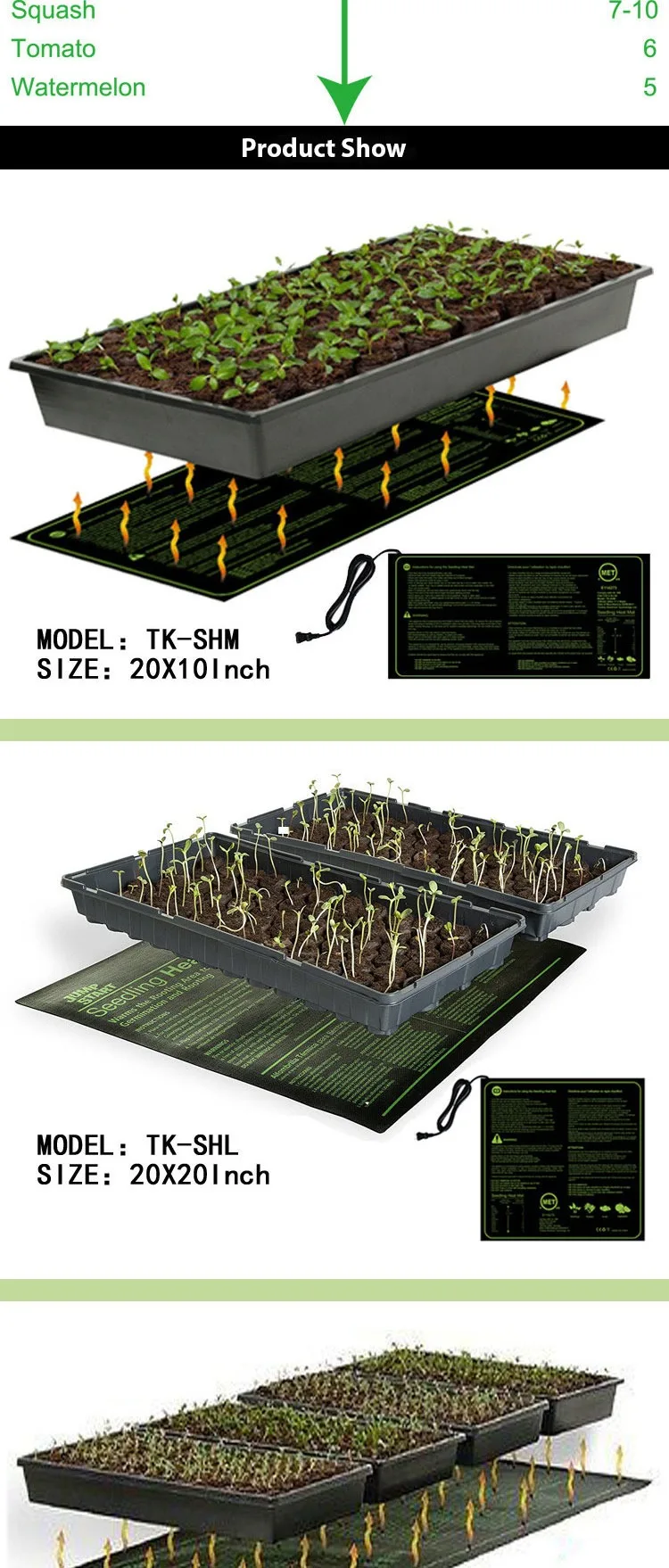2022 Seedlings Heat Mat 10 X 20.75 Inch Ip67 Waterproof Warm Hydroponic