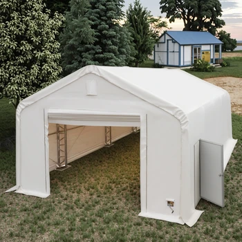 Outdoor Manual 20x30ft Steel Structure Building 6x9m PVC Roof Dome Shelter Industrial Warehouse Carport Storage with Metal Frame