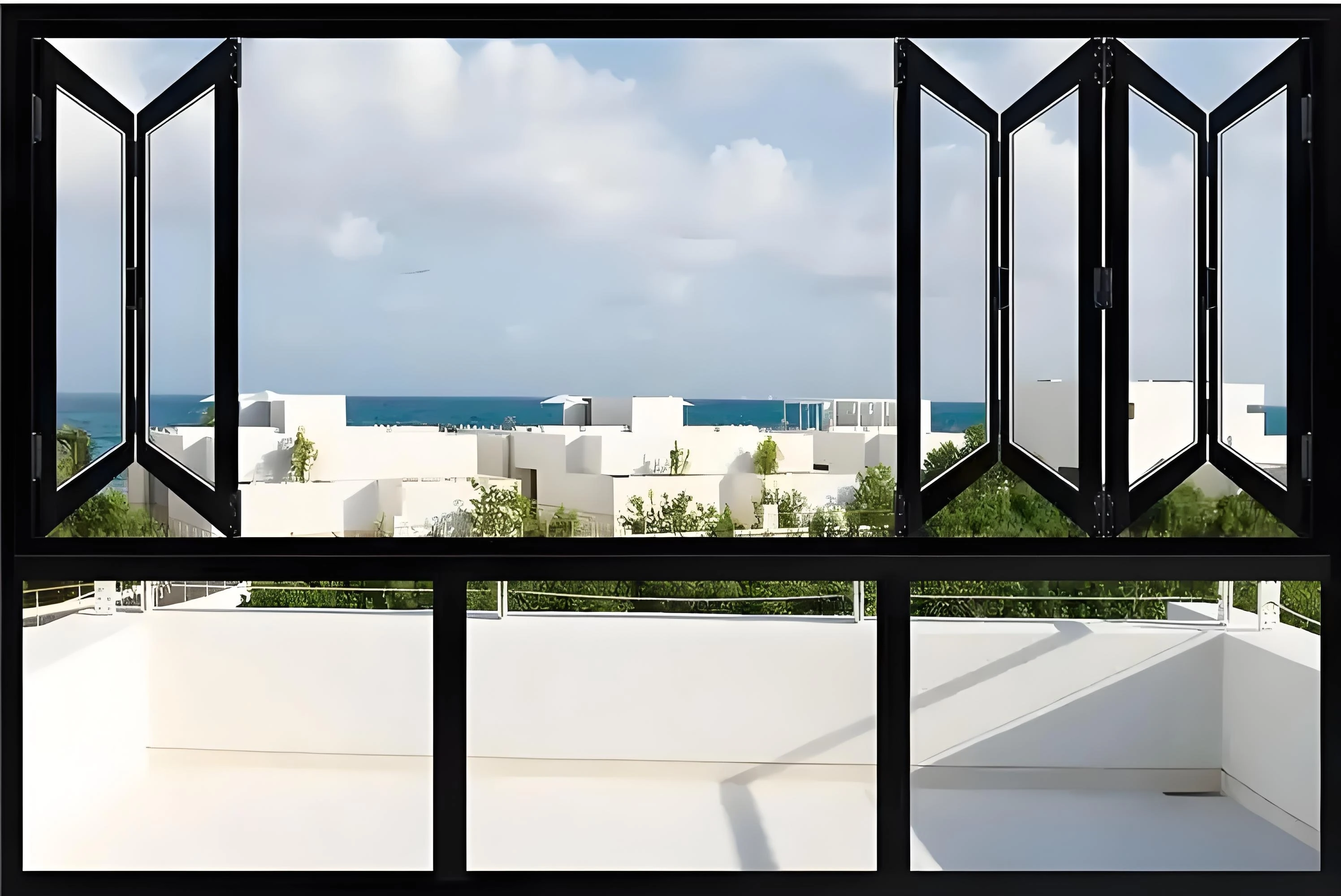 Thread Folding Window Solid Wood Folding Windows Sliding Design with Soundproof Vertical ...