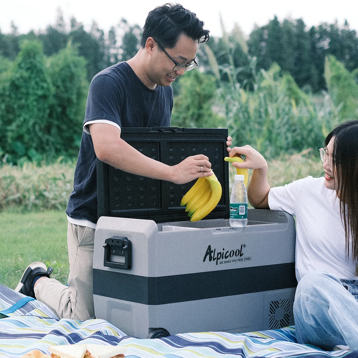 冷凍PM60 PL60 ADL60 T60 Alpicool 60L Portable Car Refrigerator Freezer with LG