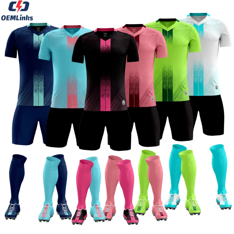 Custom Logo Kids Sports Uniforms Soccer Jersey Blue Yellow Dropshipping