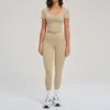 2539 mangas cortas + 2030-1 pantalones largos - camel claro
