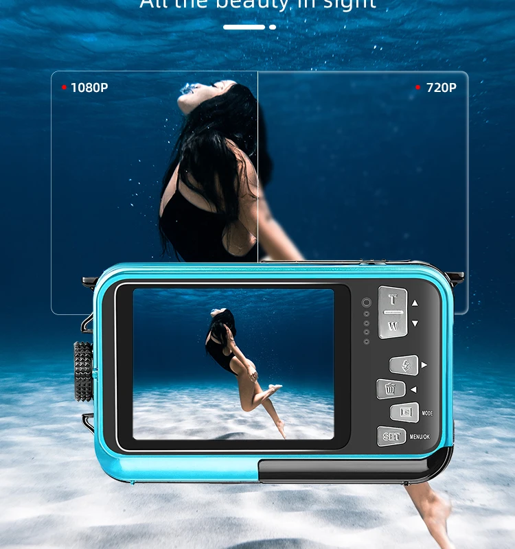 Waterproof Camera 10ft Underwater Camera 30mp 1080p Fhd Video ...